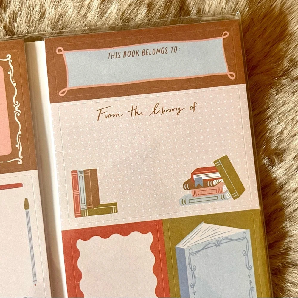 (labels) 🏷️🎉🆕 customizable library theme book lovers sticky note book set